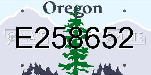 E258652 Oregon License Plate