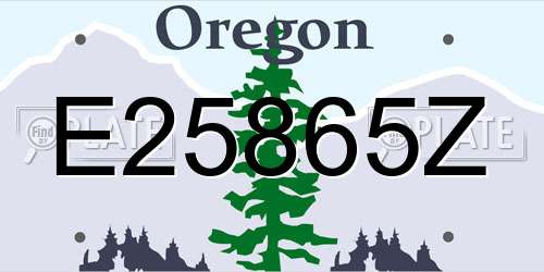 E25865Z Oregon License Plate