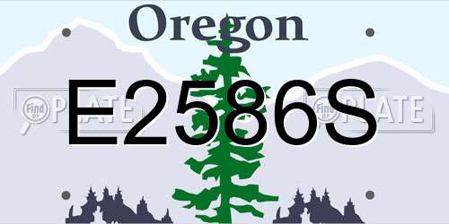 E2586S Oregon License Plate