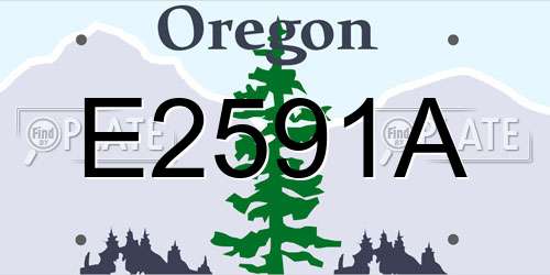 E2591A Oregon License Plate