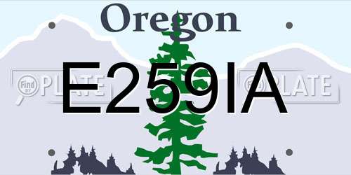 E259IA Oregon License Plate