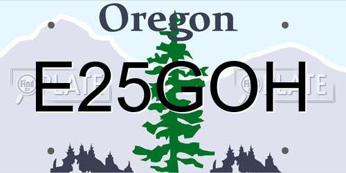 E25GOH Oregon License Plate