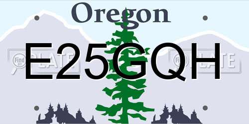 E25GQH Oregon License Plate