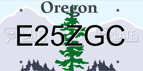 E25ZGC Oregon License Plate