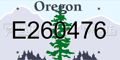 E260476 Oregon License Plate