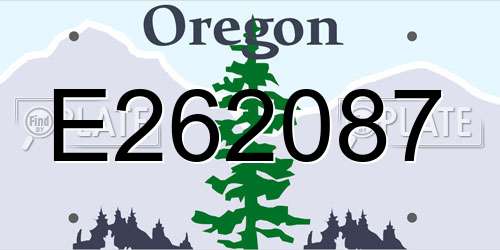 E262087 Oregon License Plate