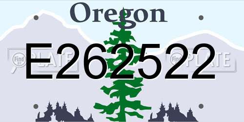 E262522 Oregon License Plate