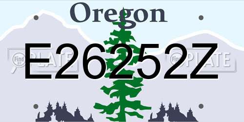 E26252Z Oregon License Plate