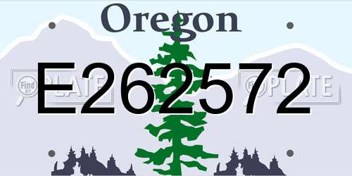 E262572 Oregon License Plate