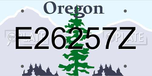 E26257Z Oregon License Plate