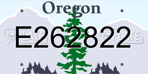 E262822 Oregon License Plate