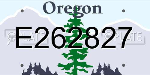 E262827 Oregon License Plate