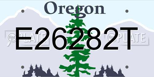 E26282T Oregon License Plate