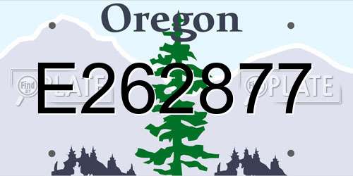 E262877 Oregon License Plate