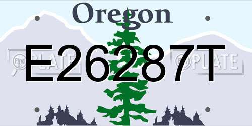 E26287T Oregon License Plate
