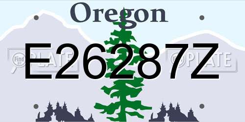 E26287Z Oregon License Plate