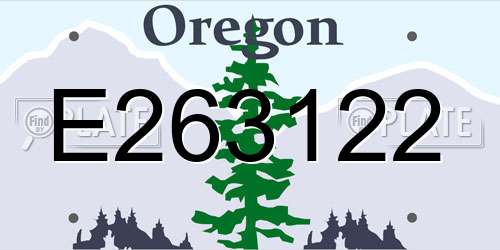 E263122 Oregon License Plate