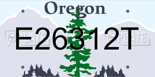 E26312T Oregon License Plate