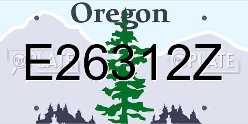 E26312Z Oregon License Plate