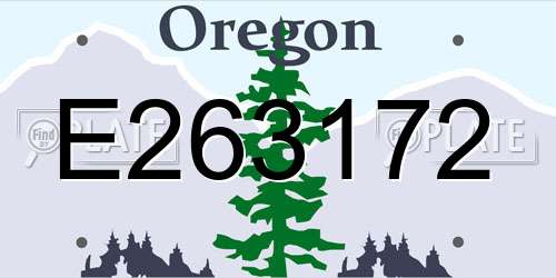 E263172 Oregon License Plate