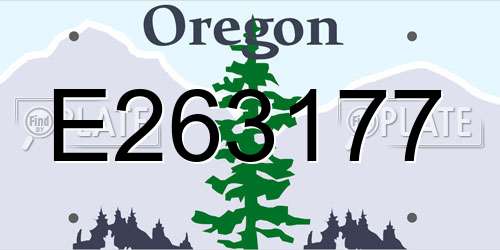 E263177 Oregon License Plate
