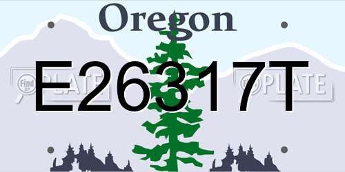 E26317T Oregon License Plate