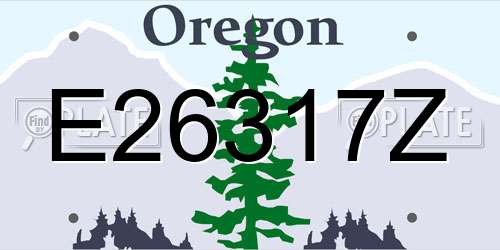 E26317Z Oregon License Plate