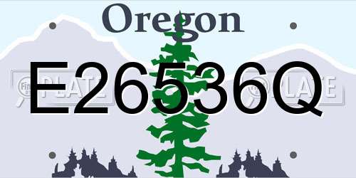 E26536Q Oregon License Plate