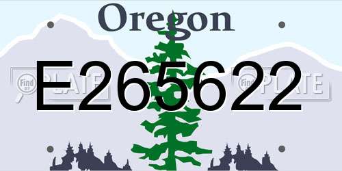 E265622 Oregon License Plate