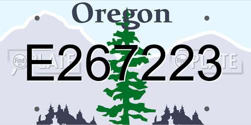 E267223 Oregon License Plate