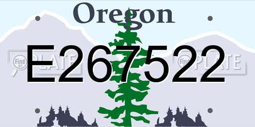 E267522 Oregon License Plate