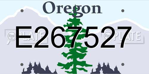 E267527 Oregon License Plate