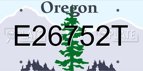 E26752T Oregon License Plate