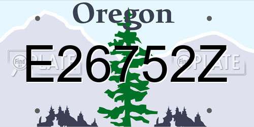 E26752Z Oregon License Plate