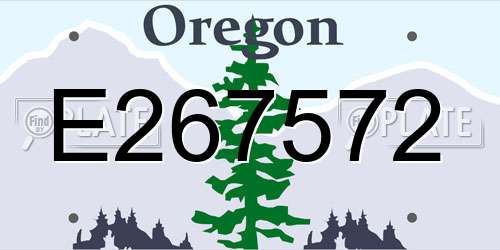 E267572 Oregon License Plate