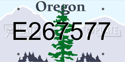 E267577 Oregon License Plate