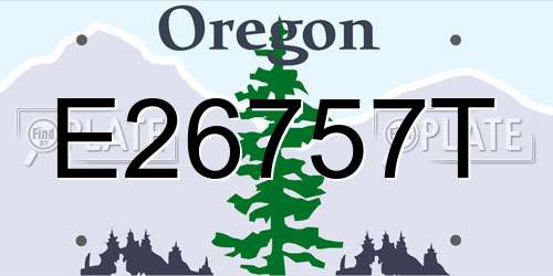 E26757T Oregon License Plate
