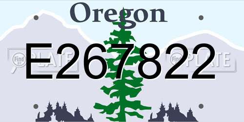 E267822 Oregon License Plate