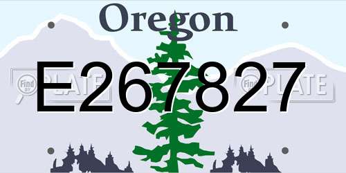 E267827 Oregon License Plate