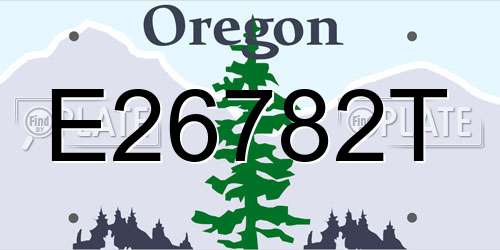 E26782T Oregon License Plate
