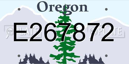 E267872 Oregon License Plate