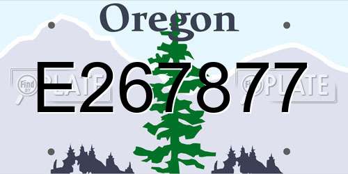 E267877 Oregon License Plate