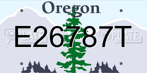 E26787T Oregon License Plate