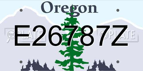 E26787Z Oregon License Plate