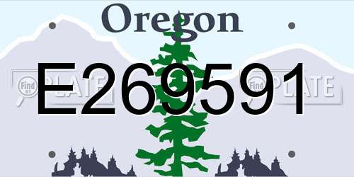 E269591 Oregon License Plate