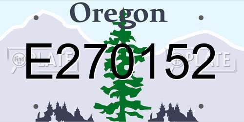 E270152 Oregon License Plate
