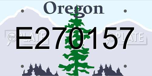 E270157 Oregon License Plate