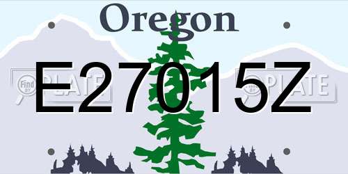 E27015Z Oregon License Plate
