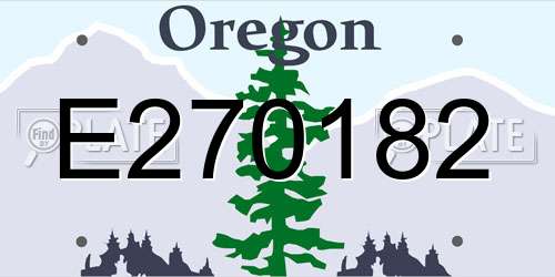 E270182 Oregon License Plate