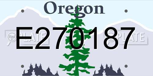 E270187 Oregon License Plate